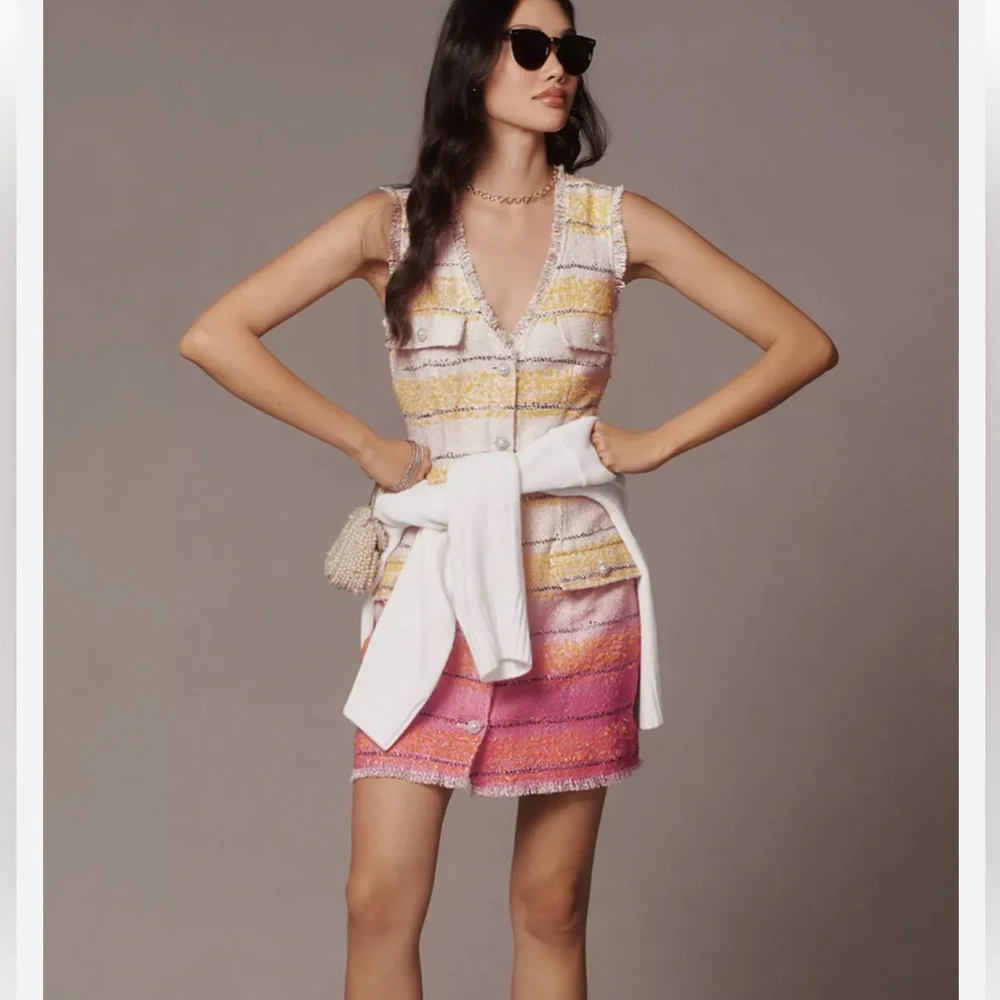 Anthro Maeve Sleeveless Tweed Mini Dress - Picture 3 of 5
